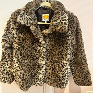 C&C California Kids Faux Fur Leopard Jacket for the Holidays / formal parties